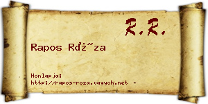 Rapos Róza névjegykártya